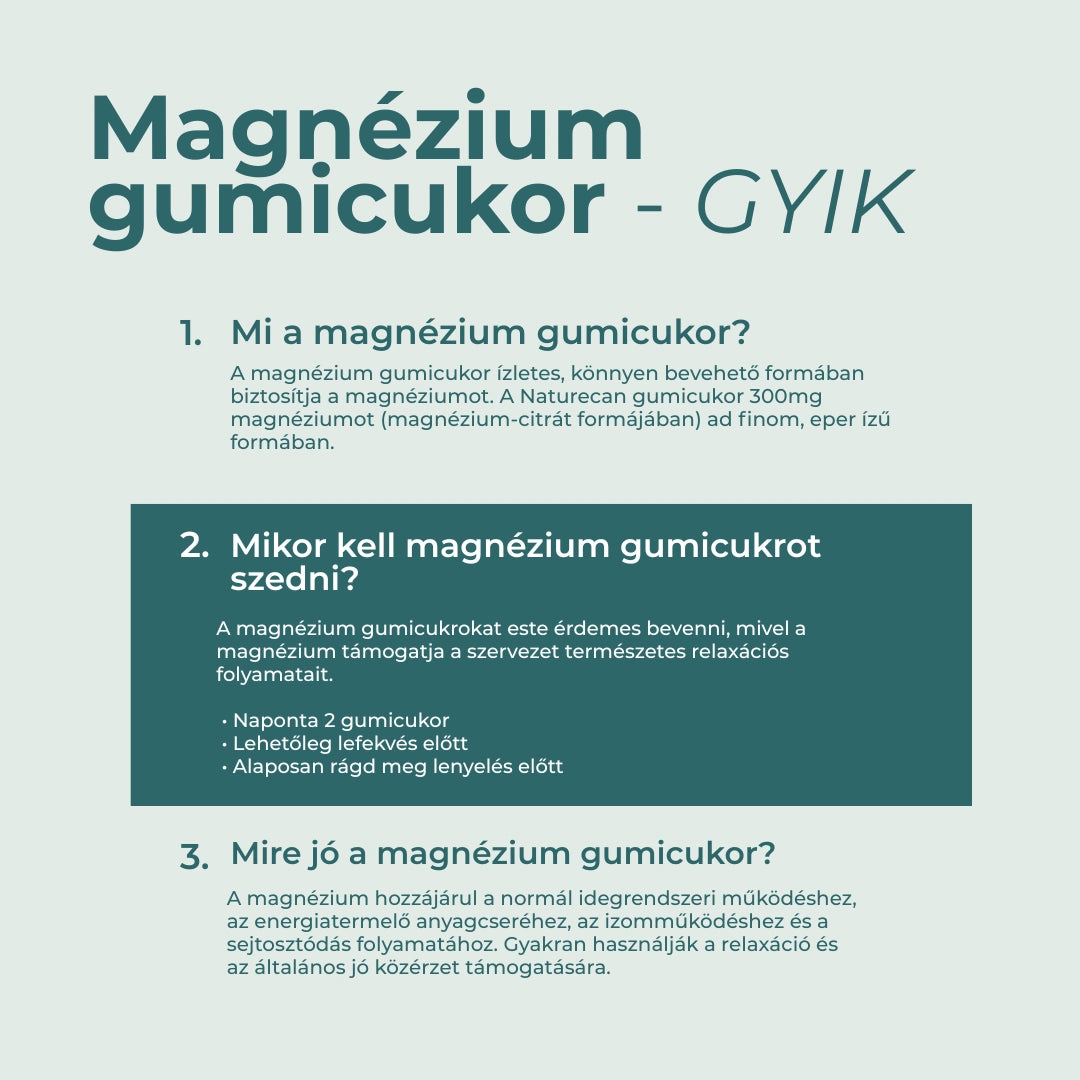 Magnézium citrát gumicukor